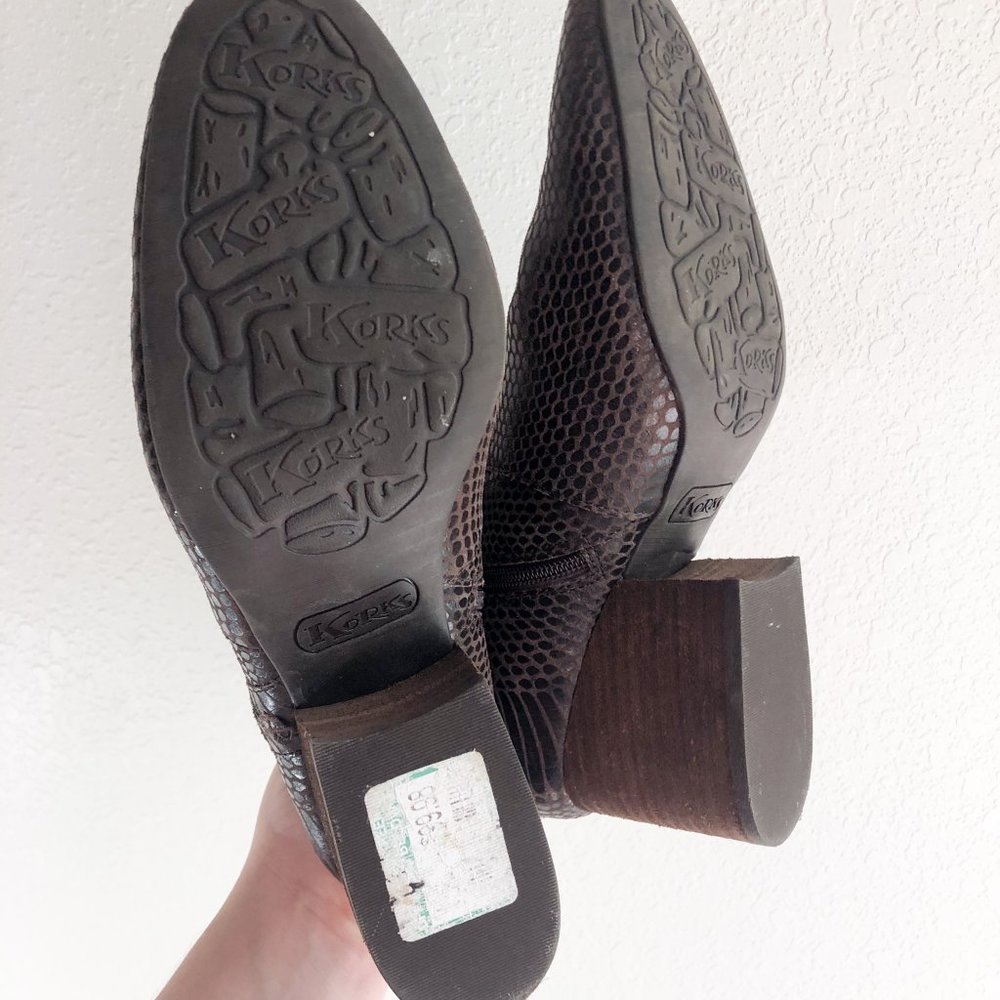 Korks By KorkEase Leyland Leather Snakeskin Ankle Bo… Gem